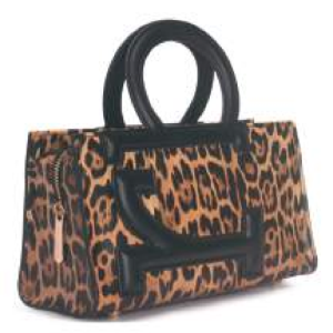 BORSA LEOPARD/BLACK MANICO TONDO CON TRACOLLA