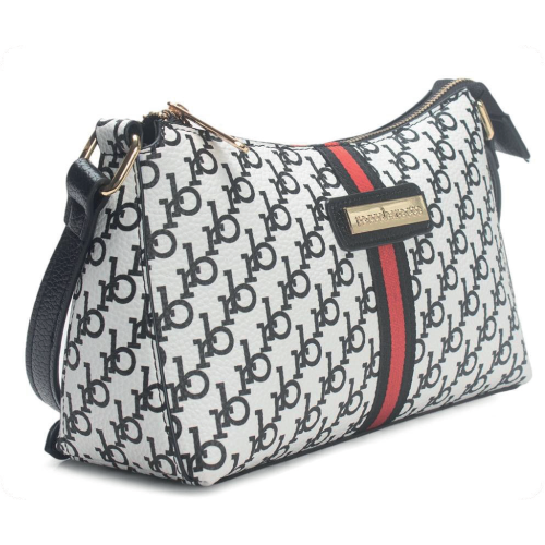 BORSA WHITE/BLACK PRINTING STRISCIA RED CENTRALE