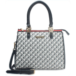 BORSA WHITE/BLACK PRINTING STRISCIA RED IN ALTO E TRACOLLA