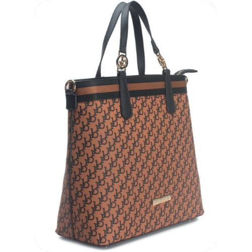 BORSA BROWN/BLACK PRINTING CON TRACOLLA