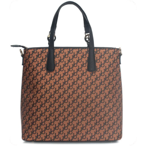 BORSA BROWN/BLACK PRINTING CON TRACOLLA