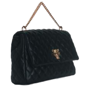 BORSA TRAPUNTATA CON LEOPARD MANICO A CATENA ORO