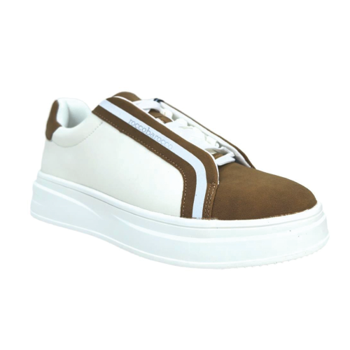 SCARPA WHITE BROWN SUOLA BIANCA