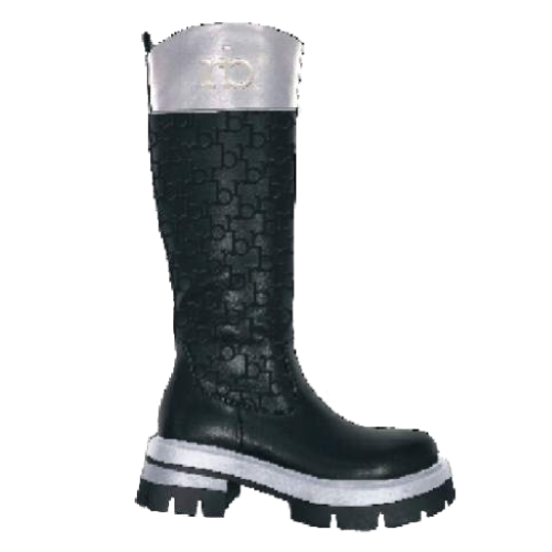 STIVALE BLACK/WHITE  CON RB MONOGRAMMA