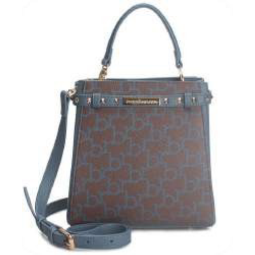 BORSA COFFEE WITH BLUE PRINTING CINTURINO AVANTI