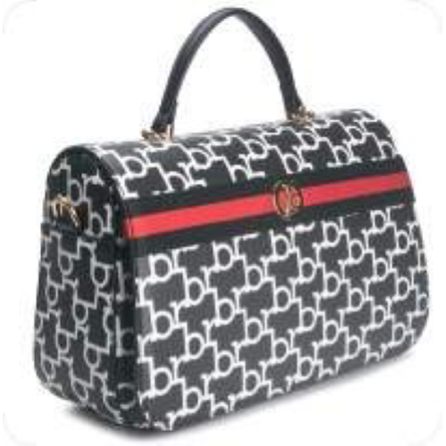 BORSA BLACK/WHITE PRINTING FASCIA RED CENTRALE
