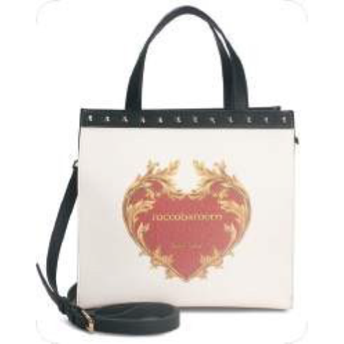 BORSA WHITE CON CUORE RED CON TRACOLLA
