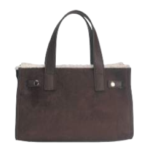 BORSA COFFEE CAMOSCIO BORDO IN PELLICCIA BEIGE 