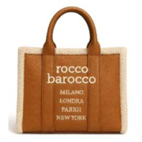 BORSA BROWN CAMOSCIO BORDI IN PELLICCIA BEIGE