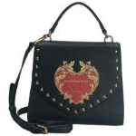 BORSA BLACK CUORE RED CON TRACOLLA
