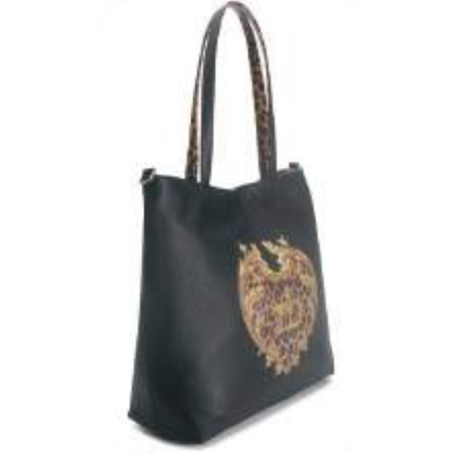 BORSA BLACK/LEOPARD REVERSIBILE