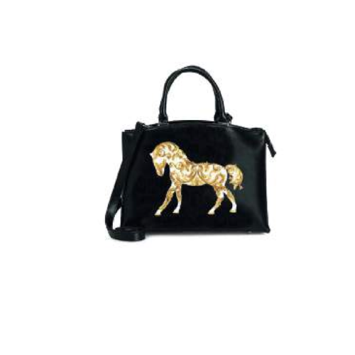BORSA BLACK CON CAVALLO