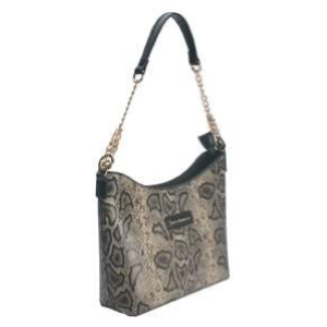 BORSA BROWN SNAKE CON MANICO MEZZA CATENA ORO E TRACOLLA
